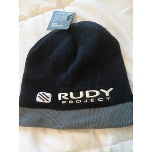 Rudy Project Authentic Gear Black Gray Acrylic Beanie Cap NWOT